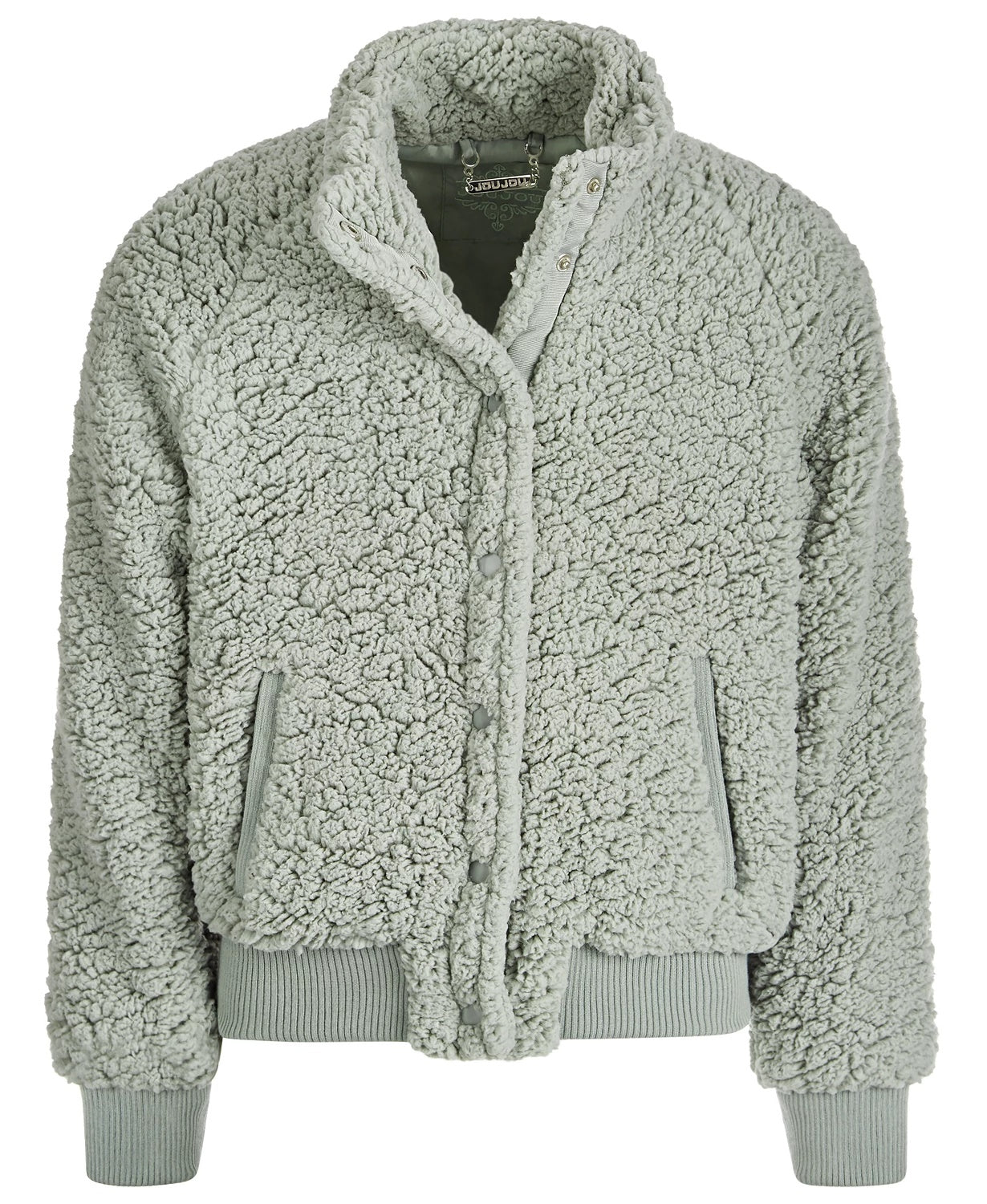 Jou Jou Big Girl's Fleece Snap Jacket Green Size Small