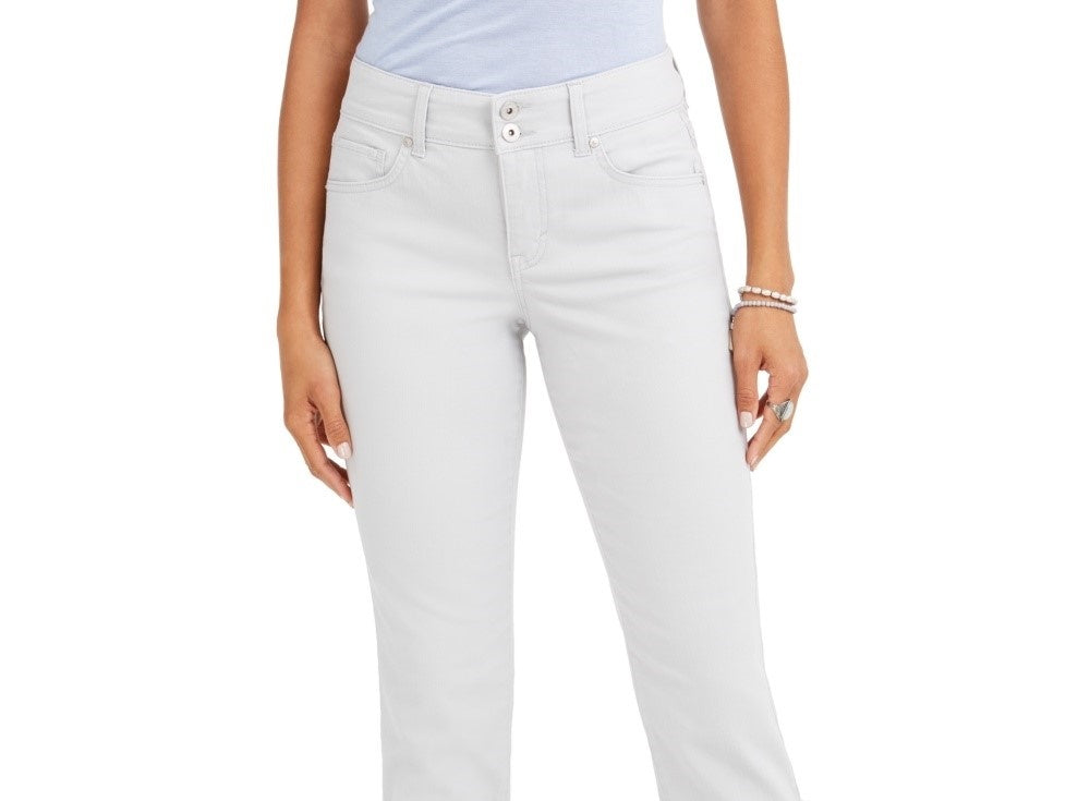 Style & Co Women's High Cuffed Capri Jeans  Silver Size 16