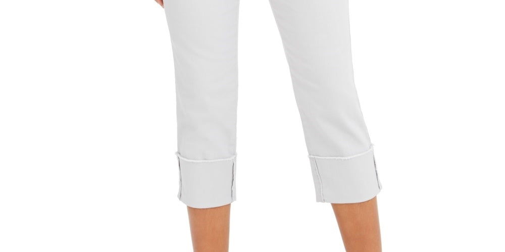 Style & Co Women's High Cuffed Capri Jeans  Silver Size 16
