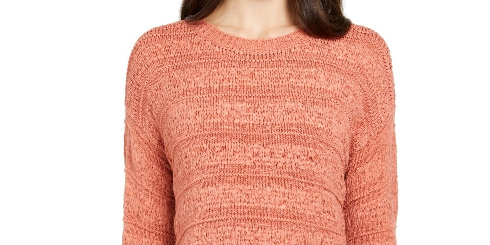 Style & Co Women's Petite Tape-Yarn Pullover Sweater Orange Size Petite X-Small