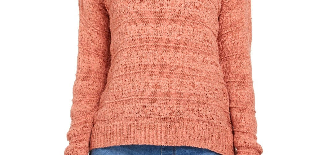 Style & Co Women's Petite Tape-Yarn Pullover Sweater Orange Size Petite X-Small