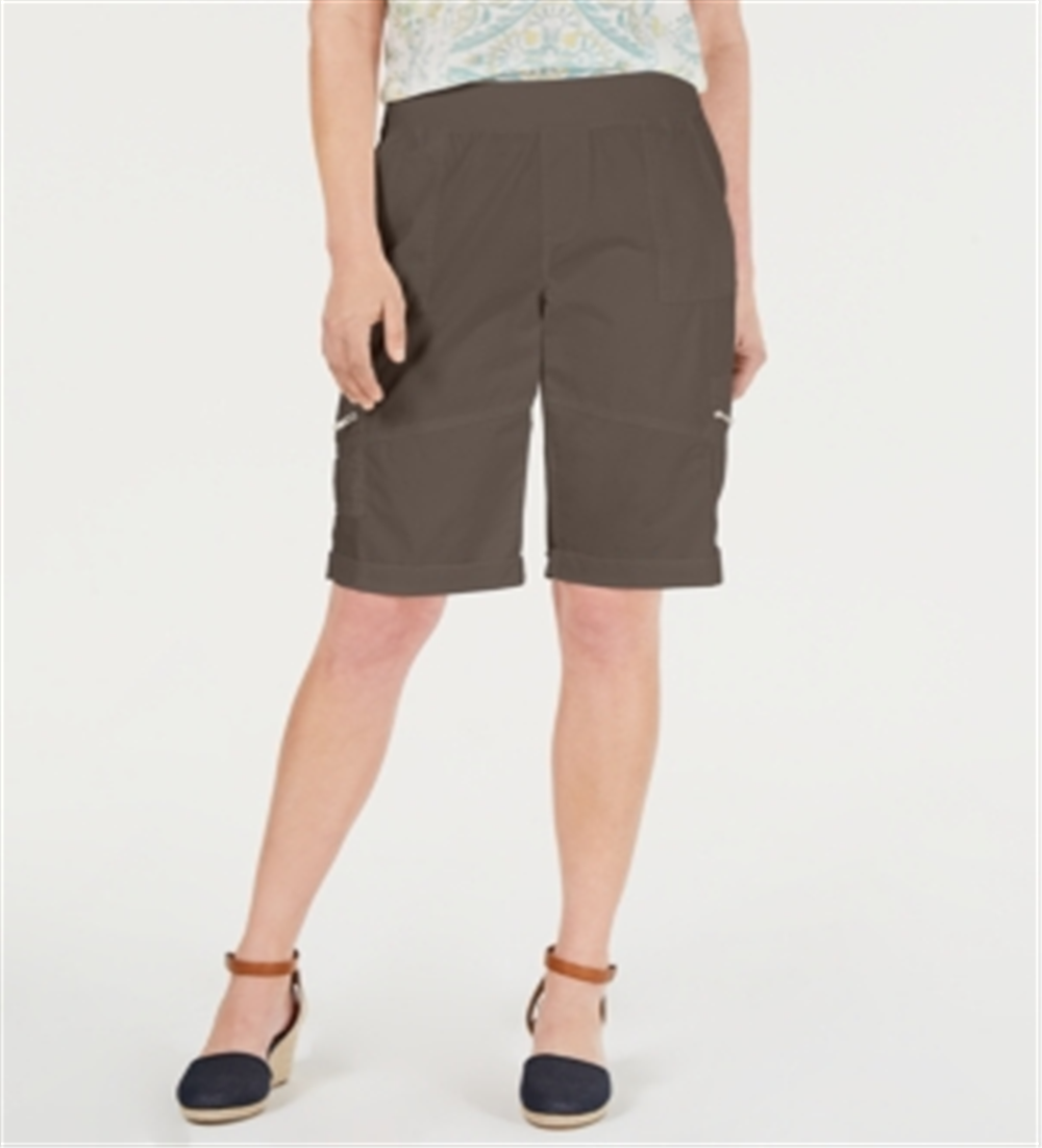 Style & Co Women's Comfort Waist Bermuda Shorts Brown Size -Petite L