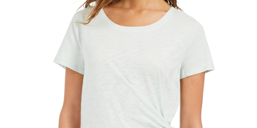Style & Co Women's Side-Tie Top Green Size X-Large