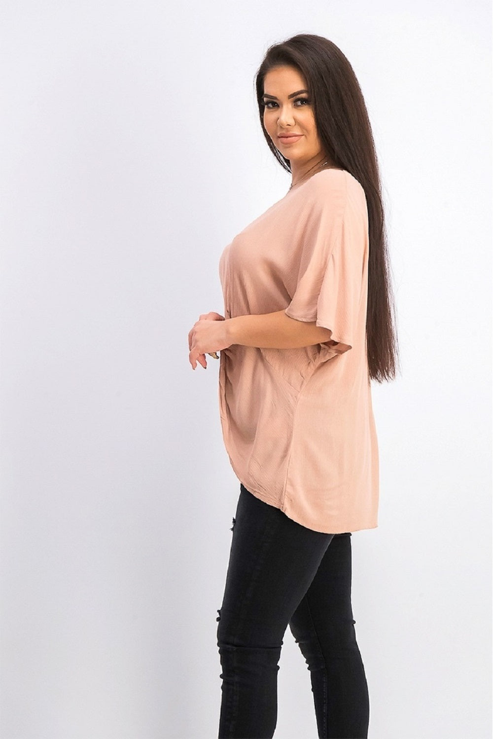 Style & Co Women's V-Neck Twist-Front Top Pink Size Large
