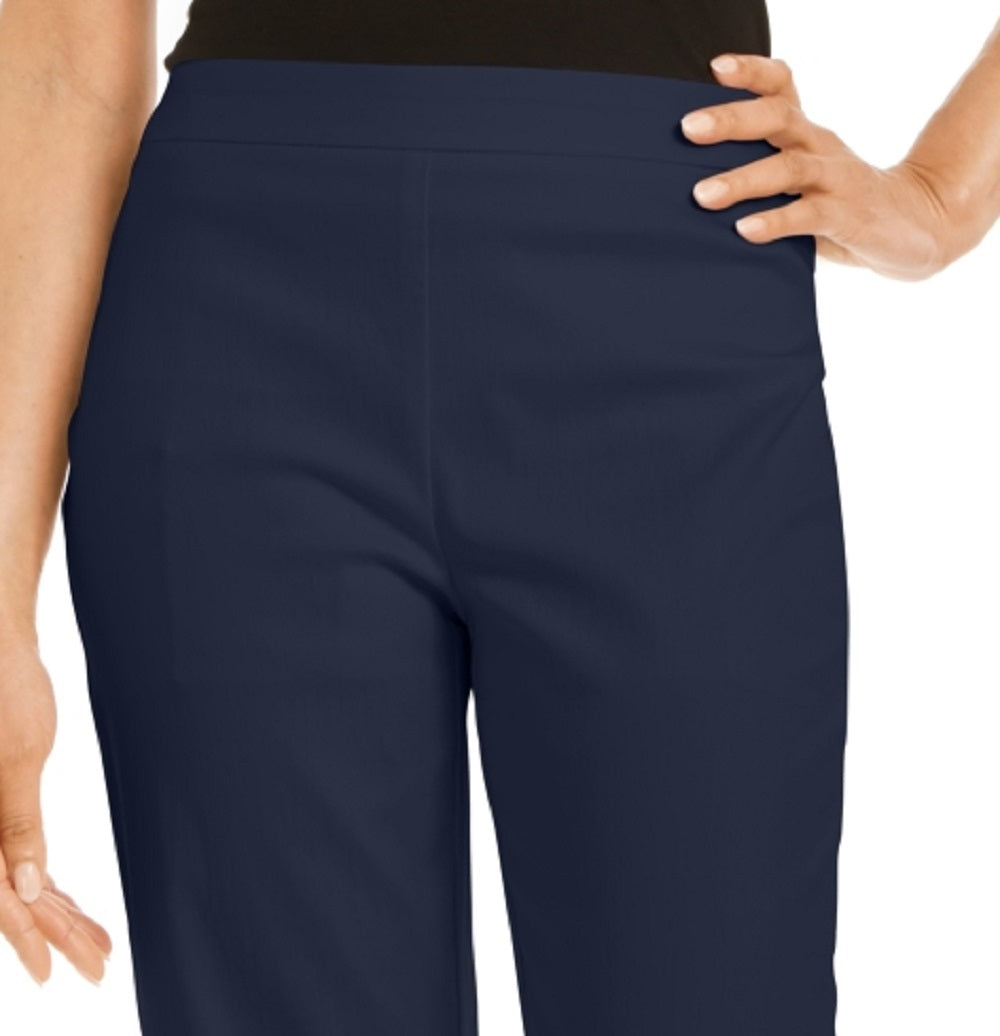 JM Collection Women's Grommet-TrimCapri Pants  Blue Size Small