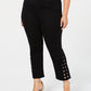 Seven7 Women's Trendy Plus Size Lace-Up Bootcut Jeans Black Size 22W