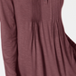 Style & Co Women's Long-Sleeve Pintuck Top Purple Size X-Small