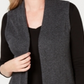 Karen Scott Women's Open Front Vest Charcoal Size Petite S/M