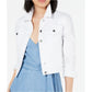 Maison Jules Women's Puff Sleeve Jean Jacket White Size X-Large