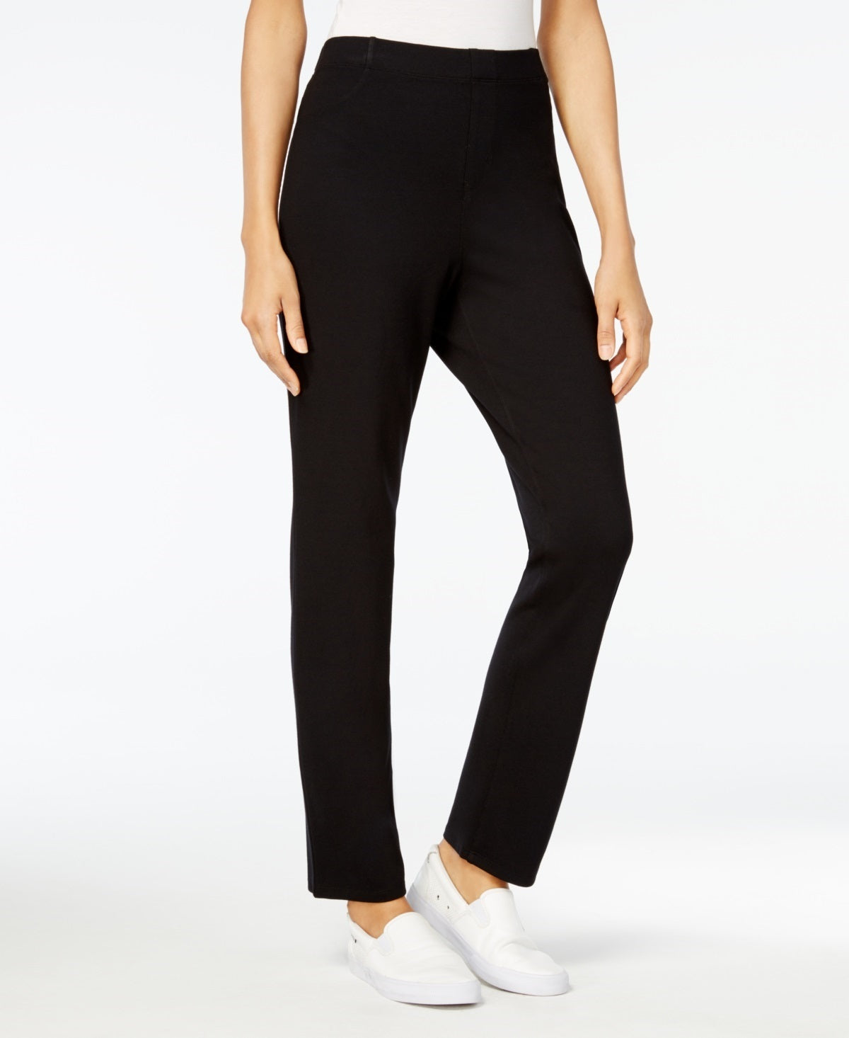 Karen Scott Women's Sport Pull On Comfort Pants  Black Size X-Small