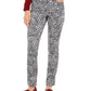 Charter Club Women's Animal- Print Lexington Straight Leg Jeans White Size 16