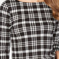 Charter Club Women's Pima Cotton Button Shoulder Print Top Black Size Petite