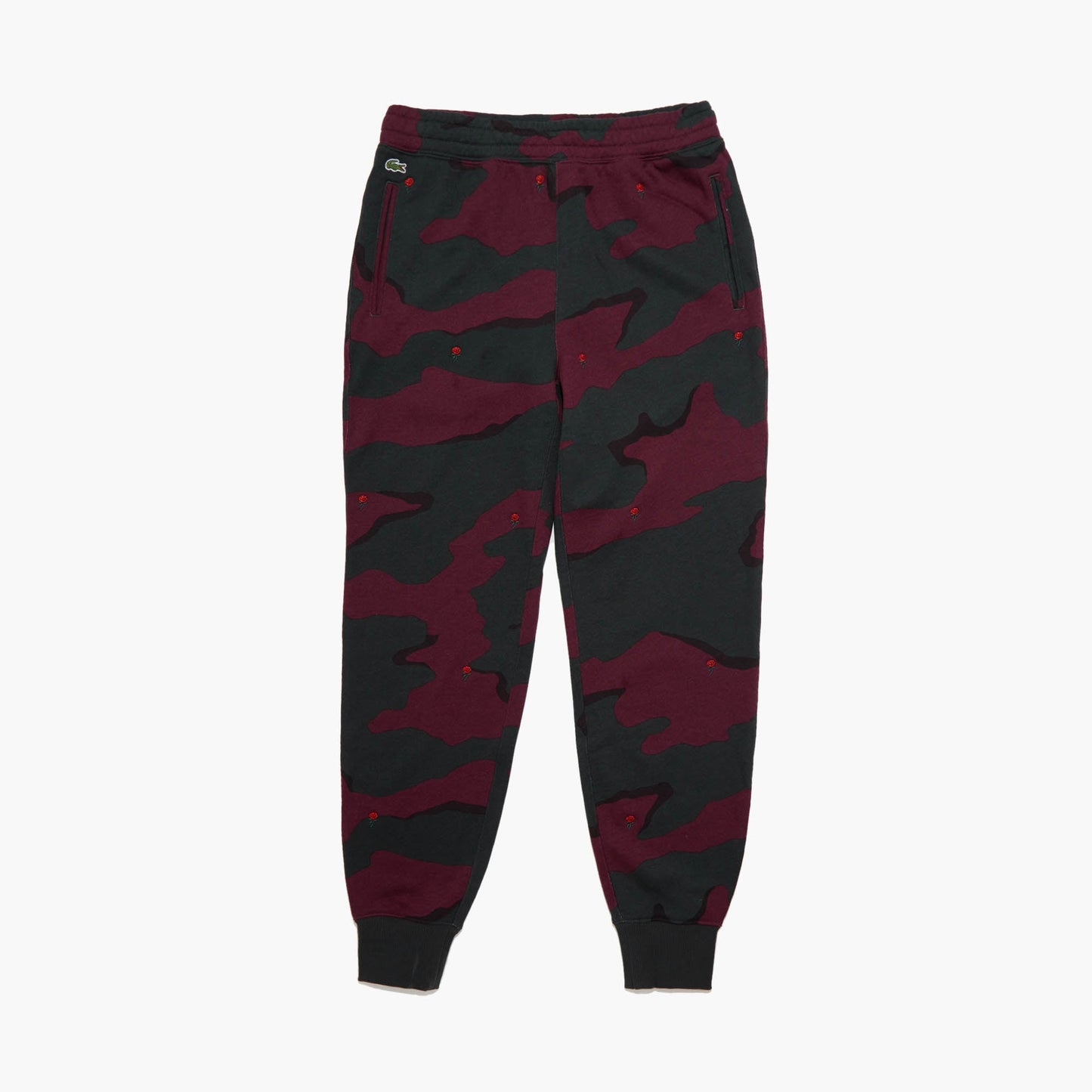 Lacoste Men's Live Rose Embroidered Camo Sweatpant Berry Jam-Black, आकार एक्स-लार्ज