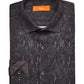 Tallia Men's Printed Collared Classic Fit Stretch Dress Shirt Black Size 14.5X32X33