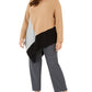 Alfani Women's Colorblock Asymmetrical Sweater Beige Size 0X
