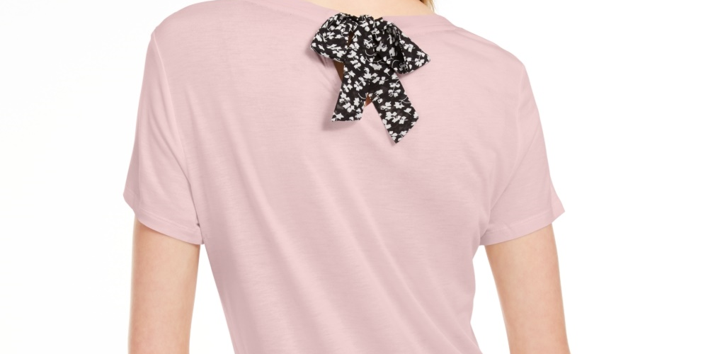 Maison Jules Women's Tie Back Floral Top Pink Size Medium