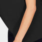 INC International Concepts Women's Solid Short Sleeve V Neck Top Size Black Size Petite Small