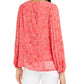 Alfani Women's Floral Print Pleat Sleeve Top Pink Size Petite XL