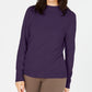 Karen Scott Women's Zip Back Mock Neck Sweater Purple Size Medium