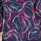 JM Collection Women's 3/4 Sleeve Jacquard T-Shirt Blue Size XX-Large