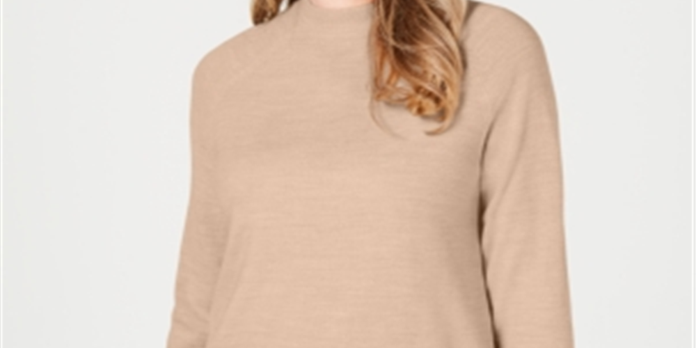 Karen Scott Women's Mock Neck Sweater Brown Size Petite XL