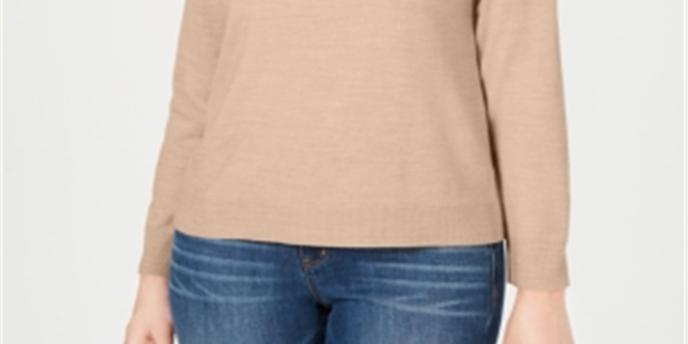 Karen Scott Women's Mock Neck Sweater Brown Size Petite XL