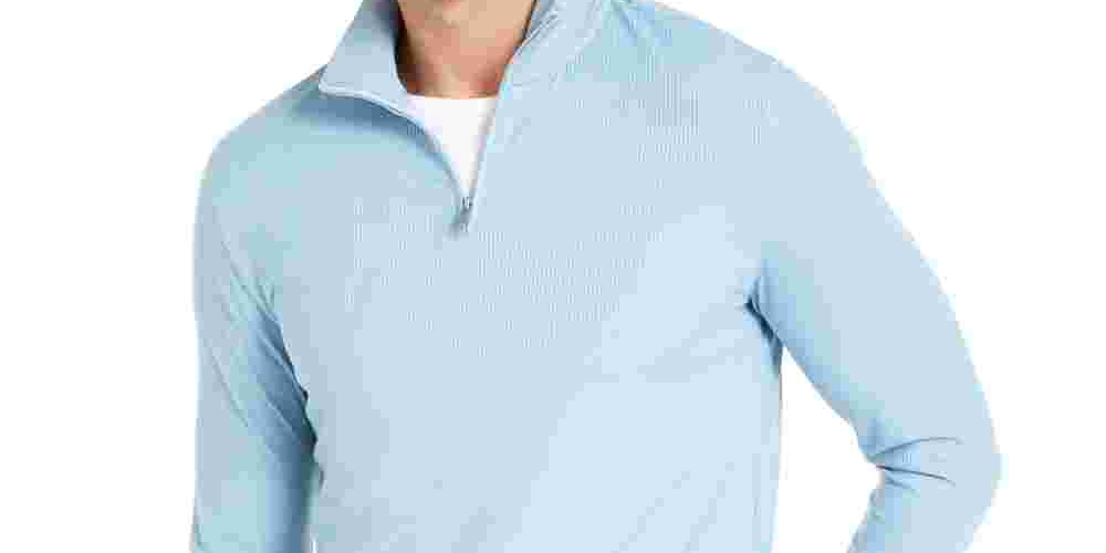 Alfani Men's Knit Ribbed Casual Shirt Navy Size XX-Large