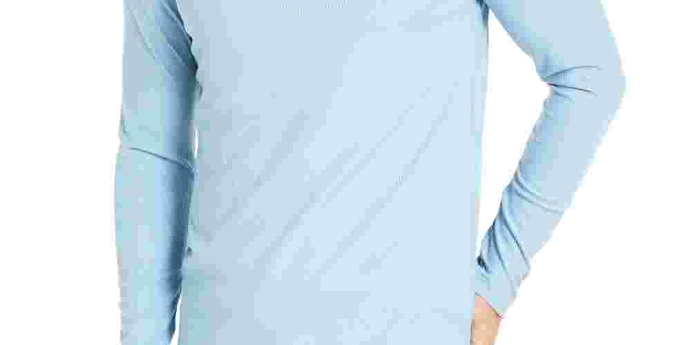 Alfani Men's Knit Ribbed Casual Shirt Navy Size XX-Large