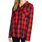 Sanctuary Women's Plaid Long Sleeve Collared Button Up Top Red Size Large