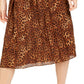 Charter Club Women's Animal Print Pleated Skirt Beige Size X-Large