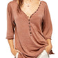 Free People Women's Morgan Henley Shirt Brown Size Small