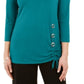 JM Collection Women's Hardware Trim Tunic Blue Size Small