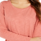 Style & Co Women's Long Sleeve Crewneck Top Orange Size X-Small