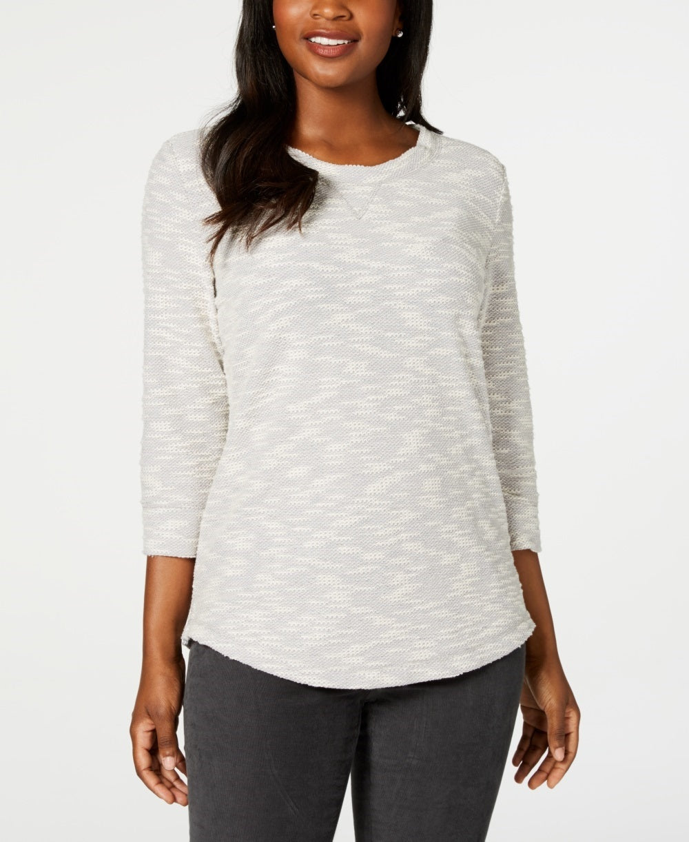 Karen Scott Women's Sport Marled Sweatshirt Gray Size X-Large