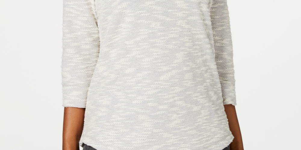 Karen Scott Women's Sport Marled Sweatshirt Gray Size X-Large