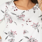 Alfani Women's Printed Ruffle Trim Top White Size Petite L