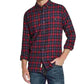 Weatherproof Vintage Men's Windowpane Plaid Collared Classic Fit Cotton Dress Shirt Blue Size XX-Large