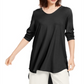 Eileen Fisher Women's Long Sleeve Jewel Neck Tunic Top Maroon Size XS