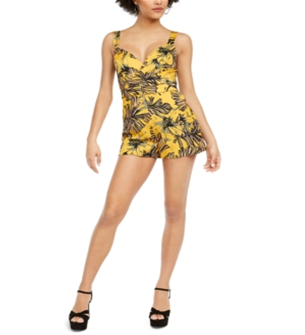 Guess Unisex Geneve Surplice Romper Yellow Size 4