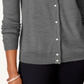 Karen Scott Women's Luxsoft Button Cardigan Gray Size Petite L