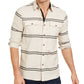 Sun + Stone Men's Ivan Stripe Shirt Beige Size XX-Large