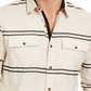 Sun + Stone Men's Ivan Stripe Shirt Beige Size XX-Large
