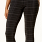 Style & Co Women's Plaid Ponte Legging Black Size Petite Small