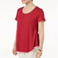 JM Collection Women's Shirttail Hem Top Pink Size Petite L