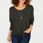 Style & Co Women's Tie Front Sweater Gray Size S