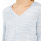 Style & Co Women's V Neck Top Blue Size X-Small