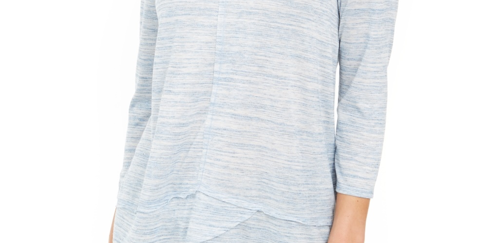 Style & Co Women's V Neck Top Blue Size X-Small