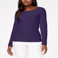 Karen Scott Women's Cotton Scoop Neck Top Purple Size Medium
