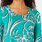 JM Collection Women's Printed T-Shirt Green Size Small