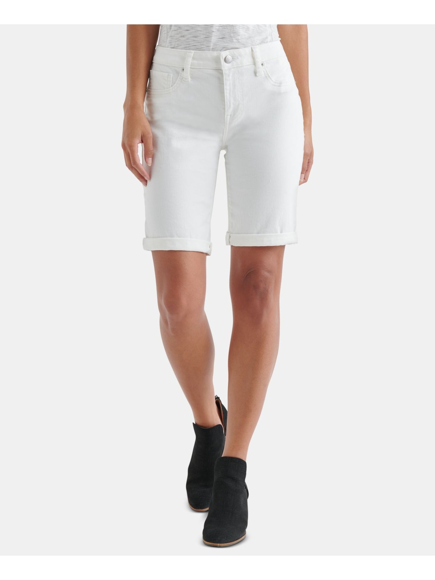 Lucky Brand Women's Denim Cuffed Shorts White Size 29